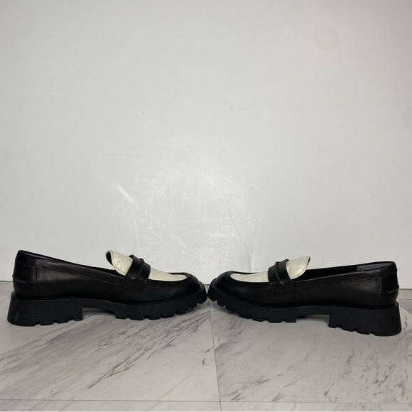 Dolce Vita Elias Black White Leather Square Toe Loafer 6 1/2 - Picture 5 of 16